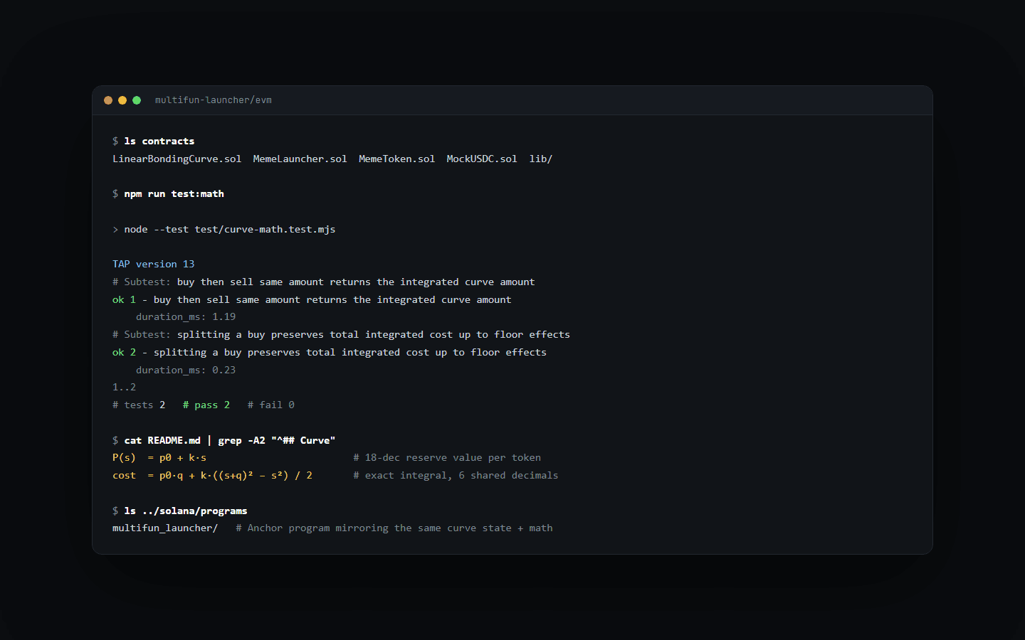 Terminal running the Multifun curve tests